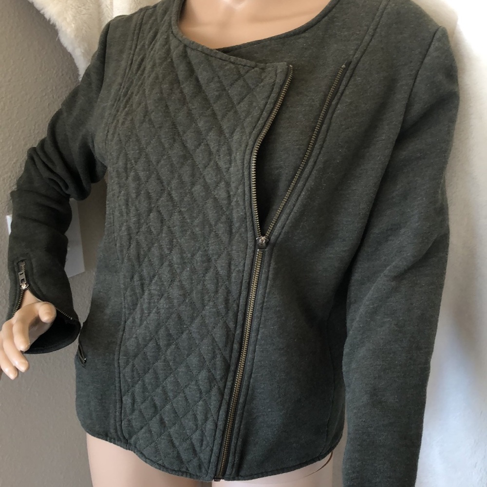 Athleta fleece zip-front bomber jacket